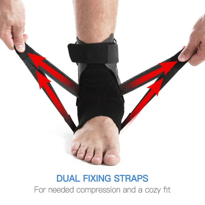 Ankle Brace Adjustable Compression Ankle Support Wrap Ankle Sleeve with Protecting Board for Sprained Ankle - Size: L - 3