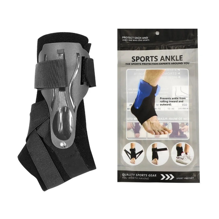Ankle Brace Adjustable Compression Ankle Support Wrap Ankle Sleeve with Protecting Board for Sprained Ankle - Size: L - 6