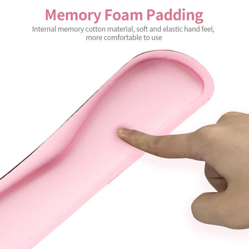 Ergonomic Memory Foam Keyboard Wrist Rest Mouse Pad Set Anti-slip Rubber Base Wrist Pad - Pink - 2