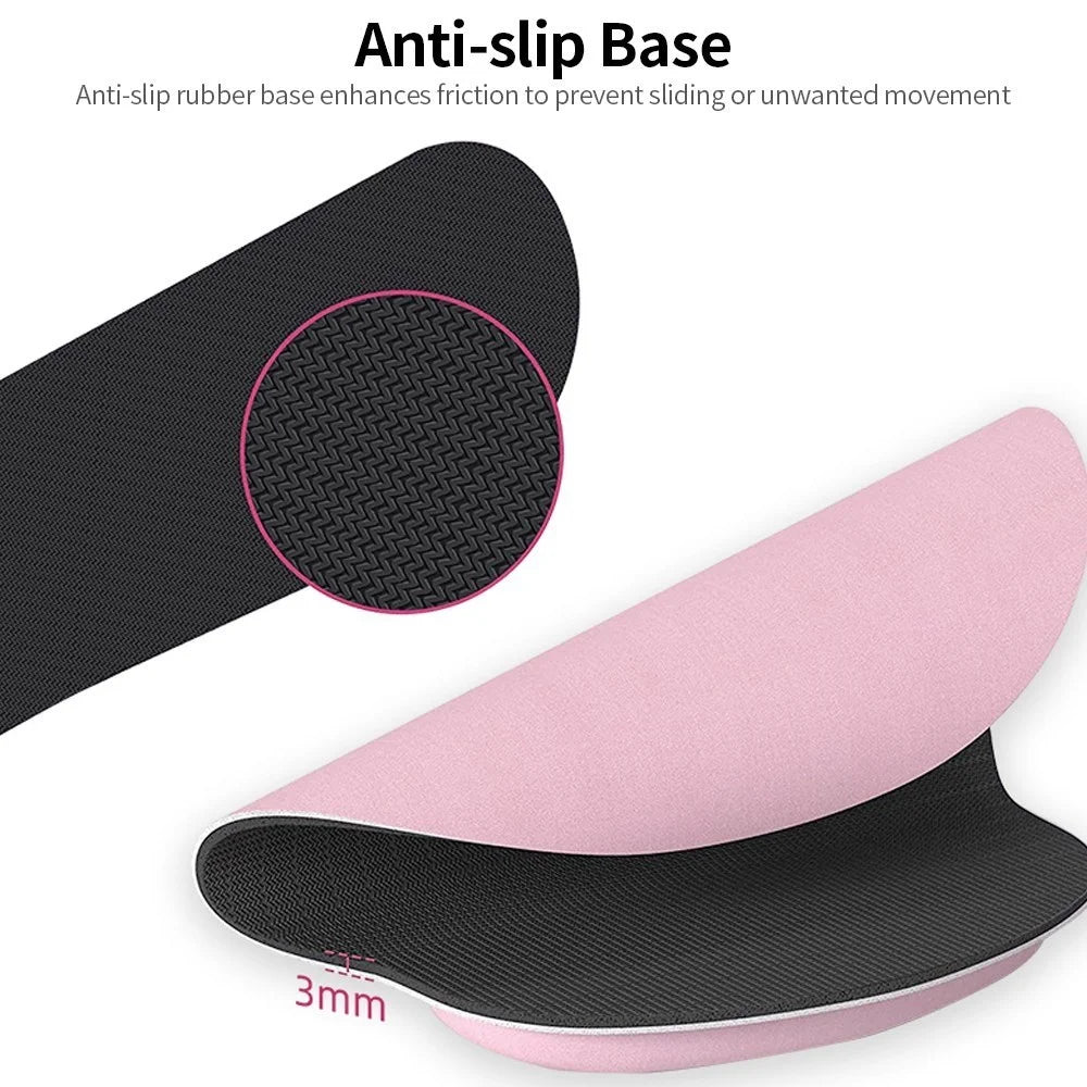 Ergonomic Memory Foam Keyboard Wrist Rest Mouse Pad Set Anti-slip Rubber Base Wrist Pad - Pink - 4