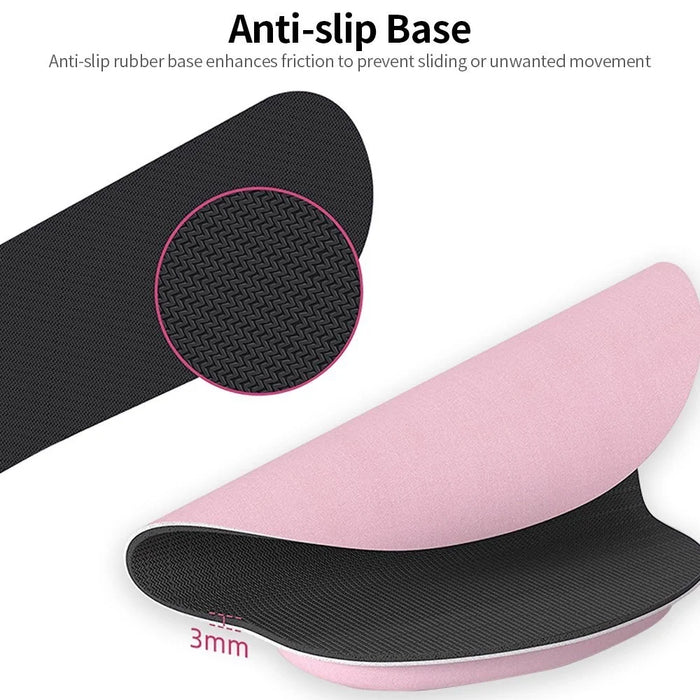 Ergonomic Memory Foam Keyboard Wrist Rest Mouse Pad Set Anti-slip Rubber Base Wrist Pad - Pink - 4