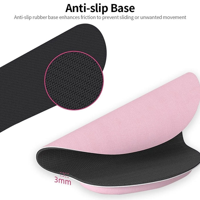 Memory Foam Keyboard Wrist Rest Pad Mouse Pad Set Keyboard Mouse Wrist Pad Cushion Anti-slip Rubber Base - Pink - 4