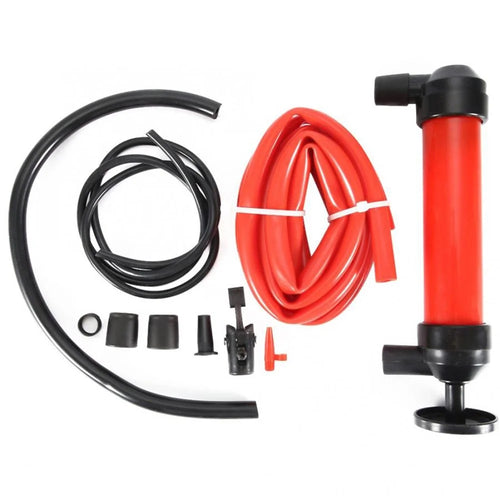 Safe Durable Multi-use Car Fuel Transfer Siphoning Pump Kit with Intake and Discharge Hand Pump for Gas Oil and Liquids - 1