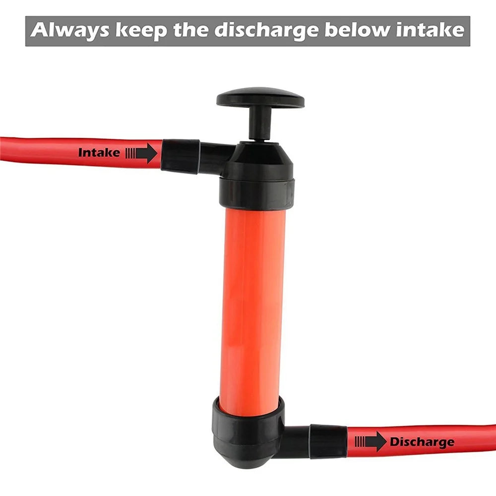 Safe Durable Multi-use Car Fuel Transfer Siphoning Pump Kit with Intake and Discharge Hand Pump for Gas Oil and Liquids - 6