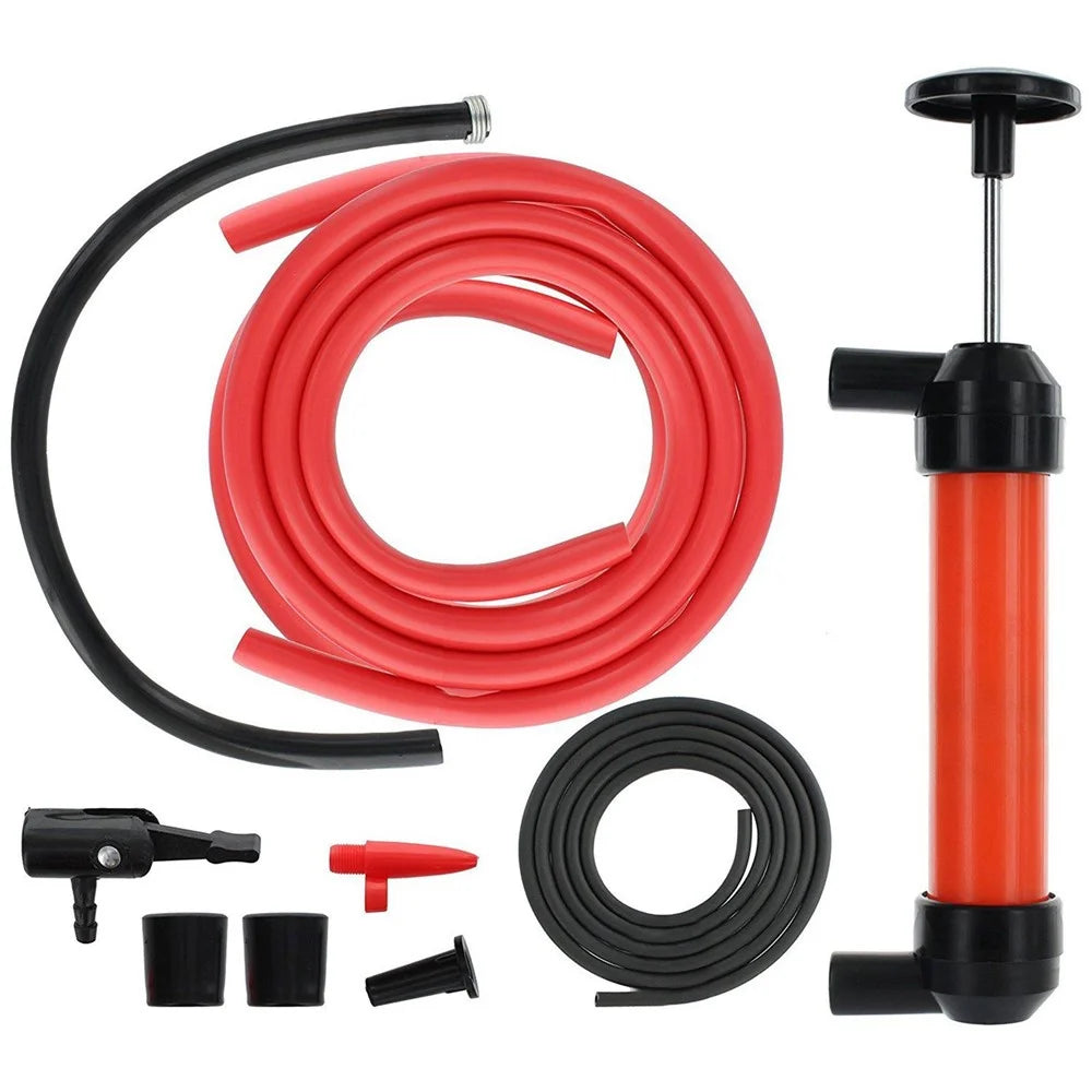 Safe Durable Multi-use Car Fuel Transfer Siphoning Pump Kit with Intake and Discharge Hand Pump for Gas Oil and Liquids - 7