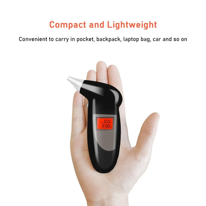 Keychain Breathalyzer Portable Digital Breath Alcohol Tester Backlit LED Digital Accurate BAC Detector with 5 Mouthpieces for Personal Use - 5