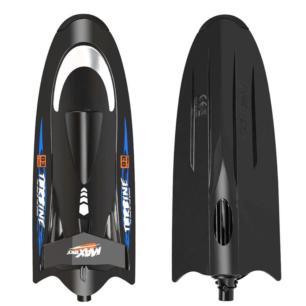FLYTEC V009 Remote Control Boat 2.4G 30km / H Turbine Drive RC Boat Over Distance Warning Boat - Black - 5