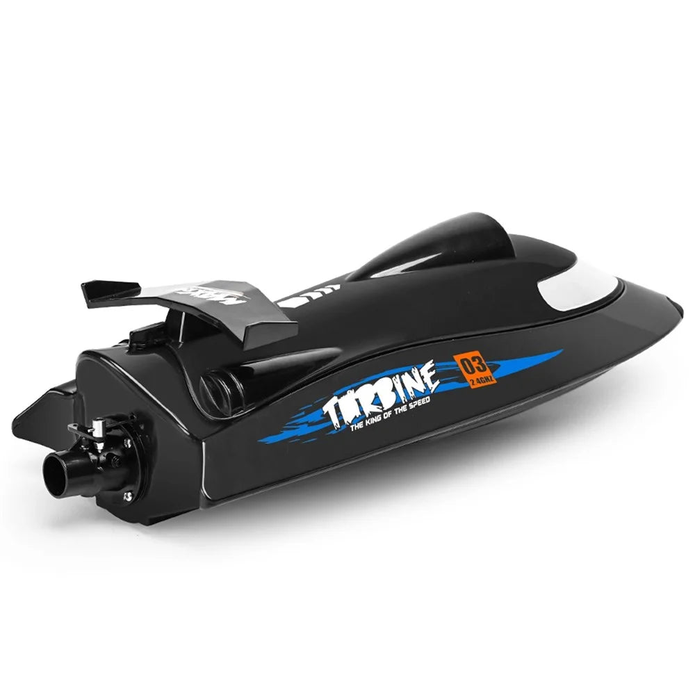 FLYTEC V009 Remote Control Boat 2.4G 30km / H Turbine Drive RC Boat Over Distance Warning Boat - Black - 6