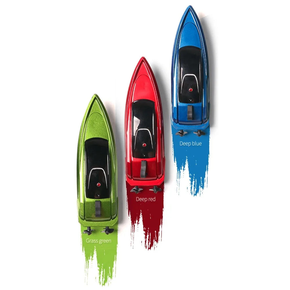 2.4GHz Mini RC Boat Remote Control Boat Waterproof RC Toy Kids Gift - Blue - 2