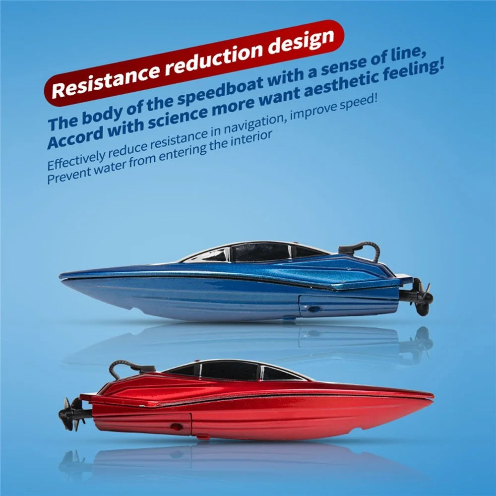 2.4GHz Mini RC Boat Remote Control Boat Waterproof RC Toy Kids Gift - Blue - 4