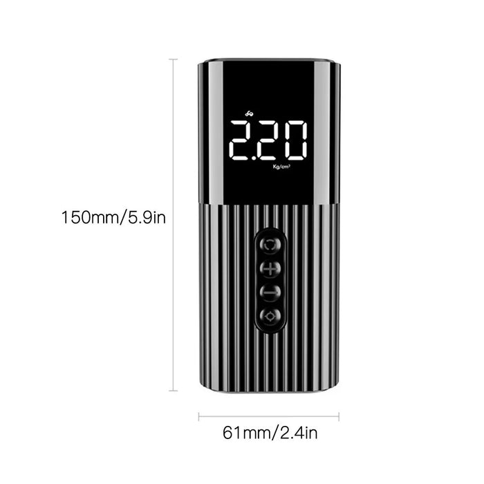 LICHEERS 2 in 1 Car Air Compressor Portable Tire Inflator Auto Pump Digital Tire Pump with LED Light 150PSI Car Tyre Inflator - 2