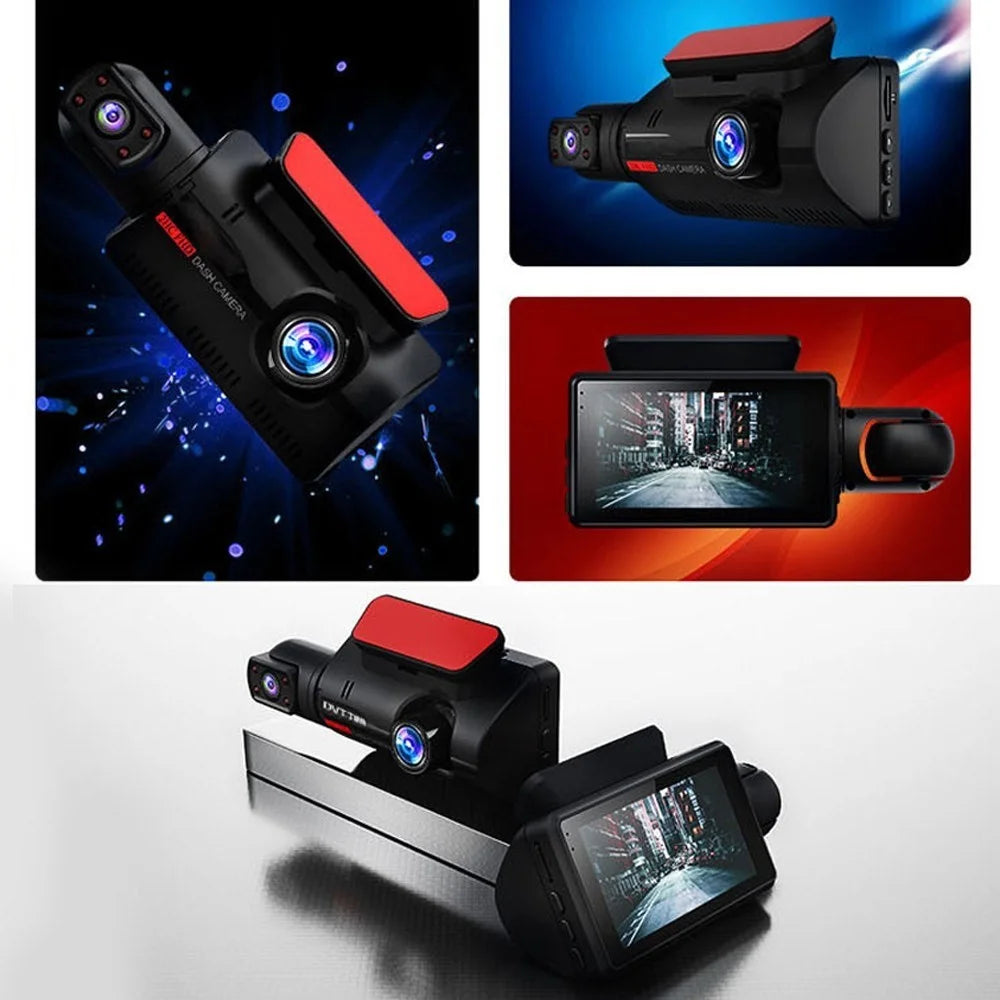 1080P DVR Dash Camera Front and Inside Dual Camera Car Dashcam 3 inch Gravity Sensing IPS Screen Driving Recorder with Night Vision 170-Degree Wide Angle G-Sensor Parking Monitor - 7