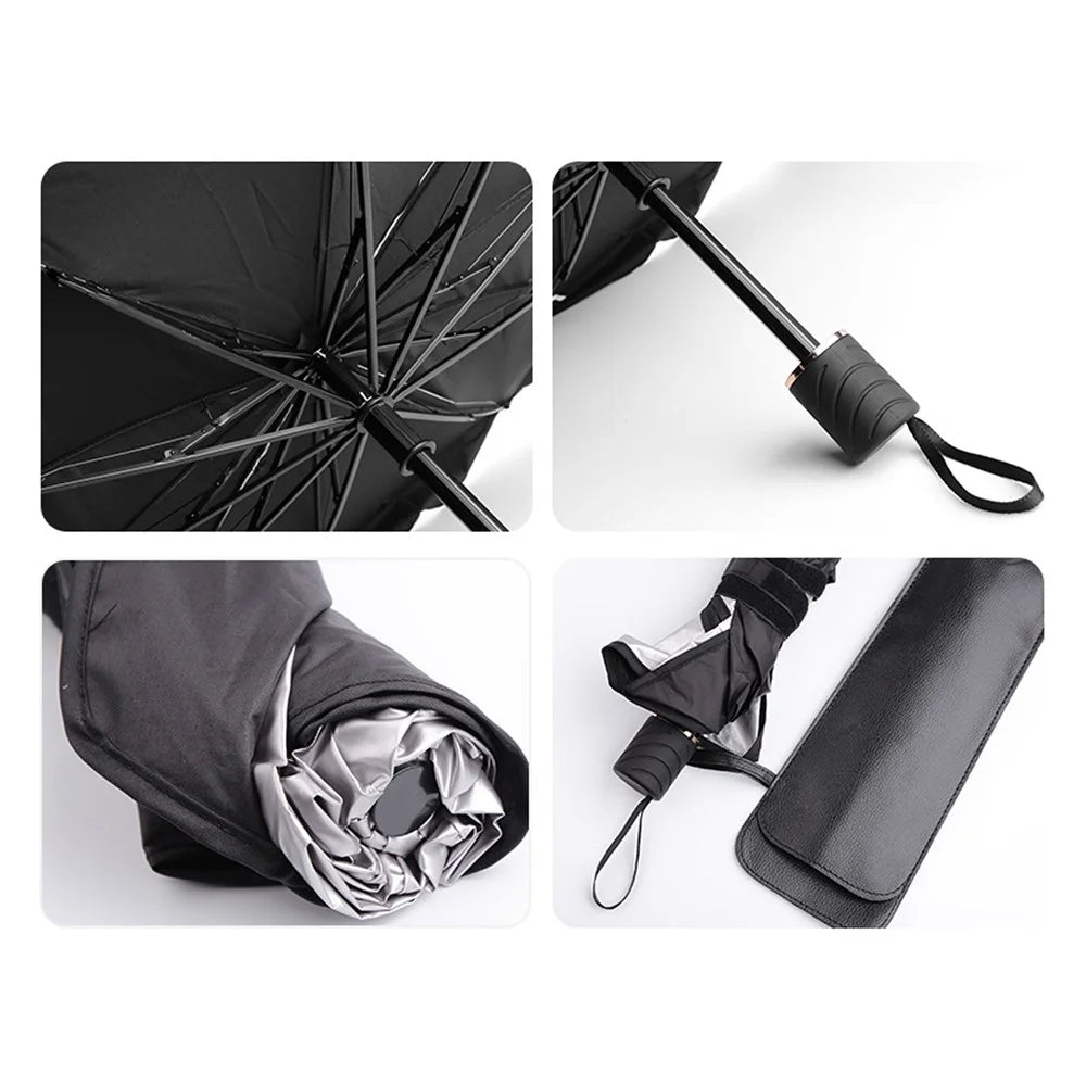 Foldable Design Portable Car Windshield Sun Shade Umbrella Car Umbrella Cover Block Car Front Window - 4
