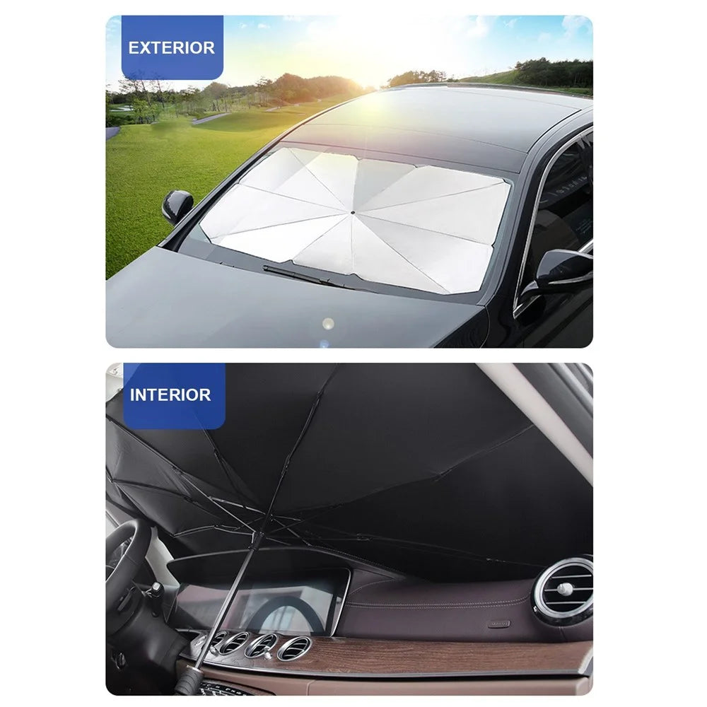 Foldable Design Portable Car Windshield Sun Shade Umbrella Car Umbrella Cover Block Car Front Window - 7