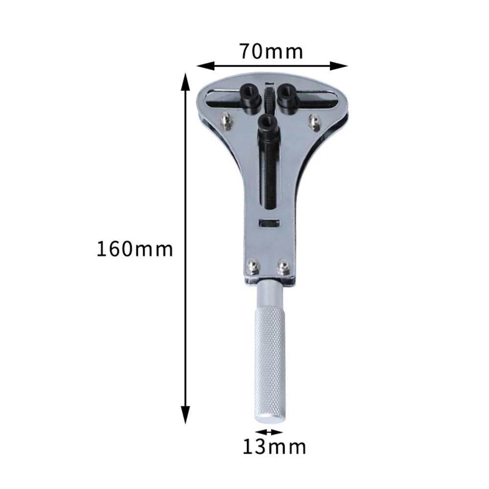 Universal Durable Watch Case Opener 3 Prongs Adjustable Watches Back Cover Removing Tool Watch Repairing and Battery Replacement - Silver - 7