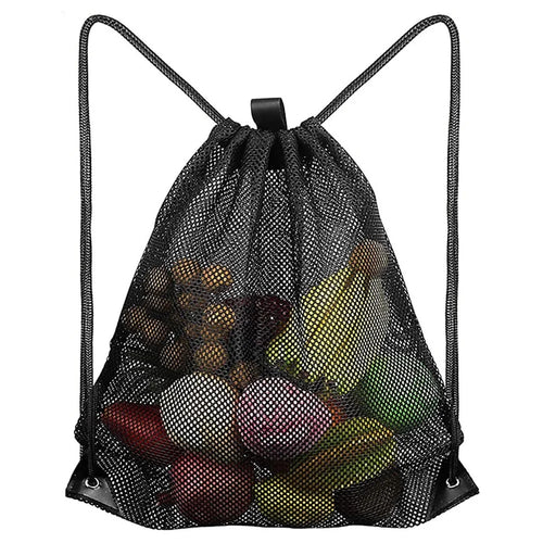 Mesh Drawstring Bag Adjustable Strip Backpack Sport Gym Equipment Storage Bag Swimming Pool Bag Organizer - 1