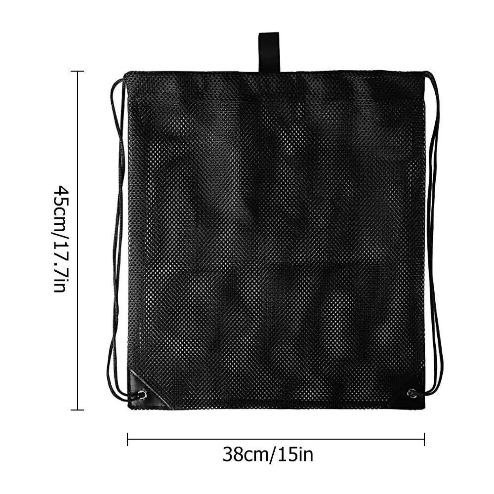 Mesh Drawstring Bag Adjustable Strip Backpack Sport Gym Equipment Storage Bag Swimming Pool Bag Organizer - 2