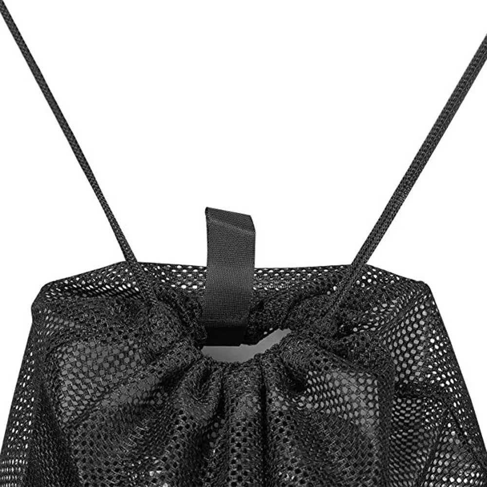 Mesh Drawstring Bag Adjustable Strip Backpack Sport Gym Equipment Storage Bag Swimming Pool Bag Organizer - 4