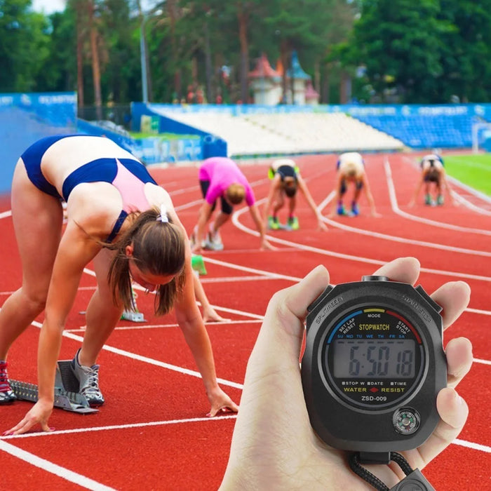 Sports Stopwatch Timer Digital Stopwatch with Date Time and Alarm Function for Swimming Running Football - 4