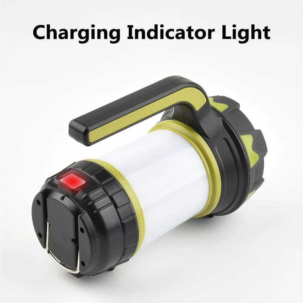 Outdoor Camping Light with Charging Indicator Night Fishing Emergency Flashlight Portable Searchlight Long-beam Headlight Illuminated Sidelight 6 Gears - 6