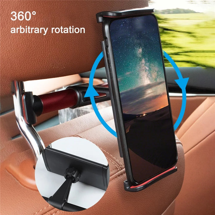 4-10.5 inch Phone Tablet Holder Car Tablet Holder Backseat Headrest Phone Stand - Black - 3