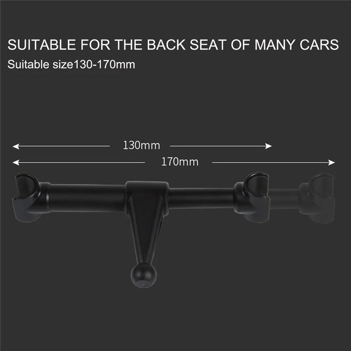 4-10.5 inch Phone Tablet Holder Car Tablet Holder Backseat Headrest Phone Stand - Black - 4