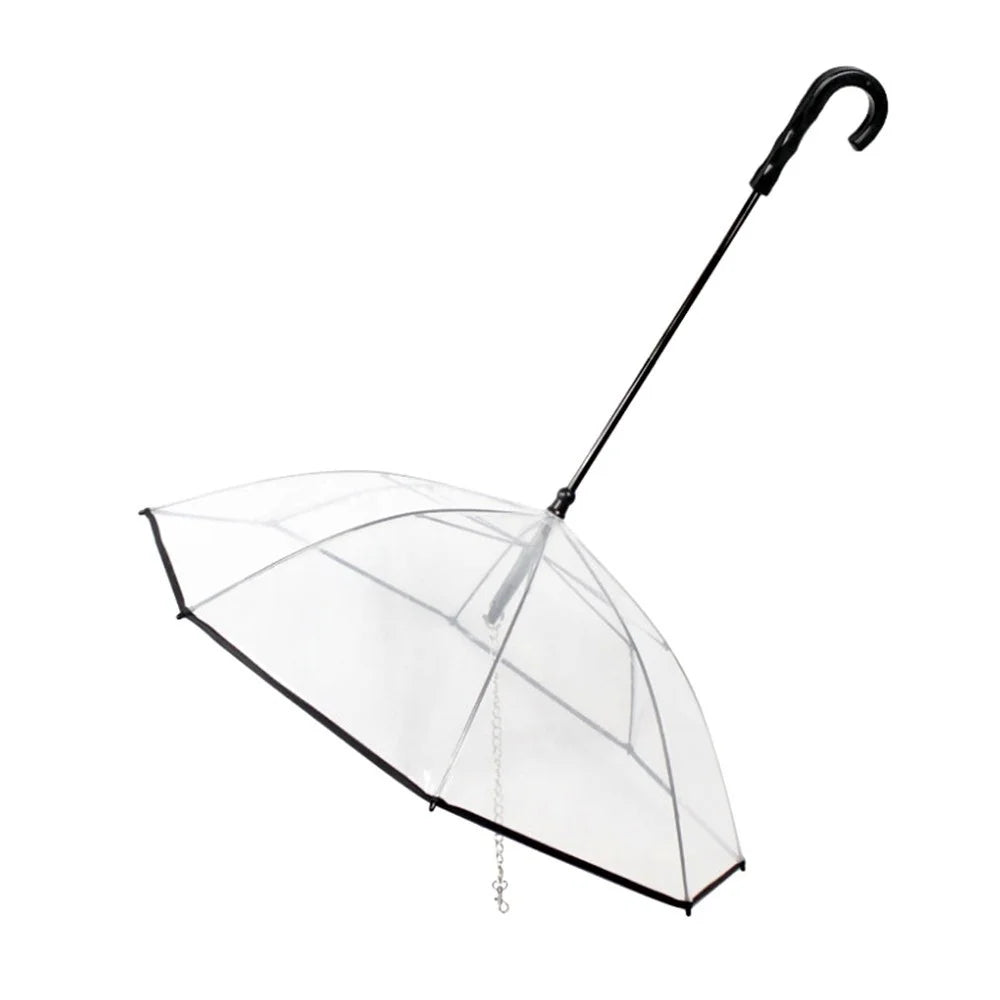 Pet Umbrella Transparent Folding Dog Umbrella with Leash Rainproof Snowproof Pet Dog Supply - 7