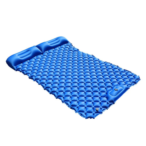 Inflatable Sleeping Pad Lightweight Camping Mattress Camp Air Mat Bed with Pillows for Hiking Backpacking Camping - Dark Blue - 1