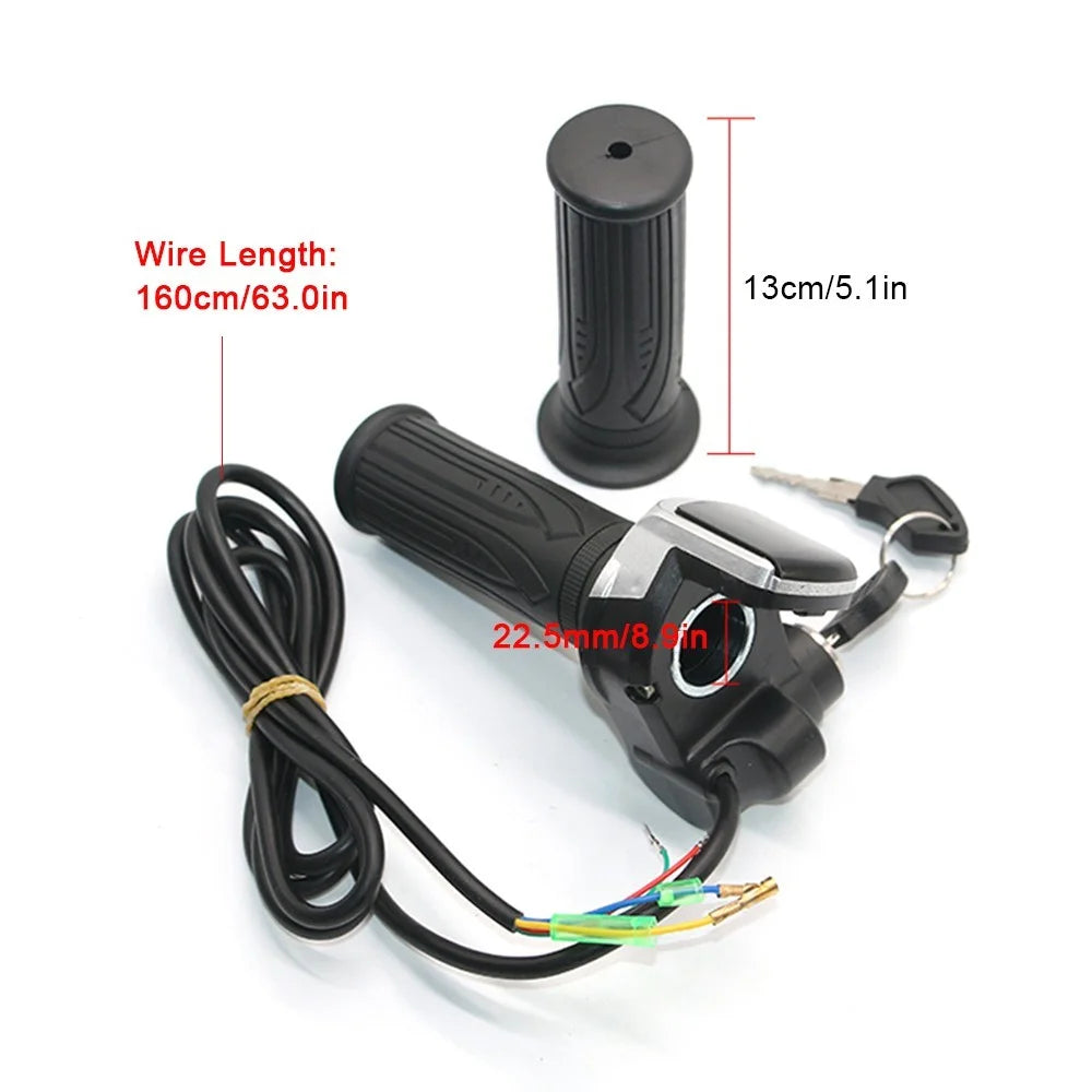 1 Pair Throttle Grip Handlebar 24V/36V Electric Scooter Bike Twist Grip Throttle Set with LED Display Screen Handle and Power Key Locker - 24V - 3