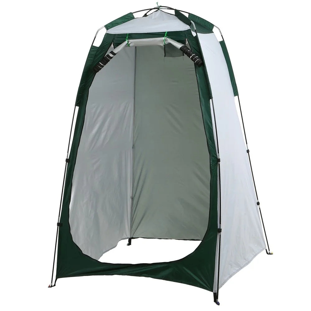 Camping Beach Shower Tent Privacy Shelter Tent Portable Outdoor Sun Rain Shelter with Window - Green/Grey - 1