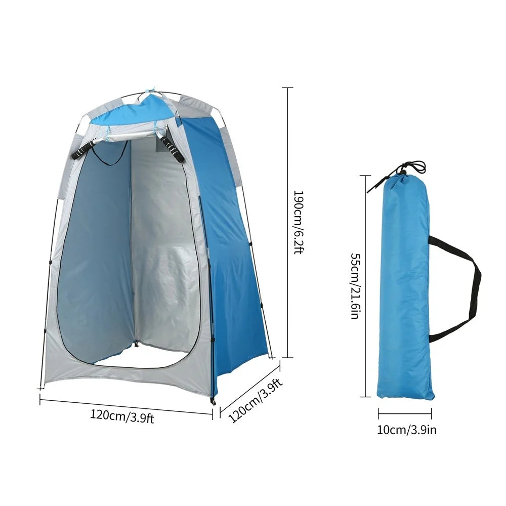 Camping Beach Shower Tent Privacy Shelter Tent Portable Outdoor Sun Rain Shelter with Window - Green/Grey - 4