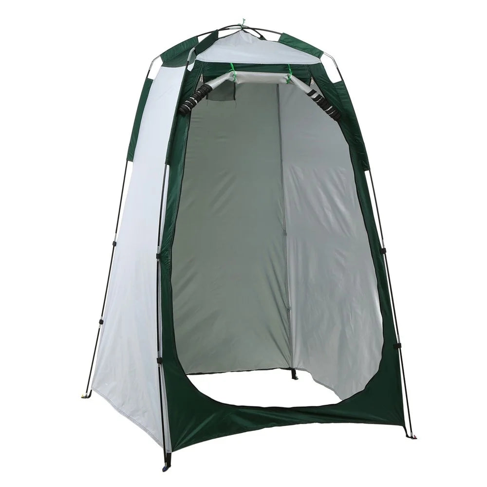 Camping Beach Shower Tent Privacy Shelter Tent Portable Outdoor Sun Rain Shelter with Window - Green/Grey - 5