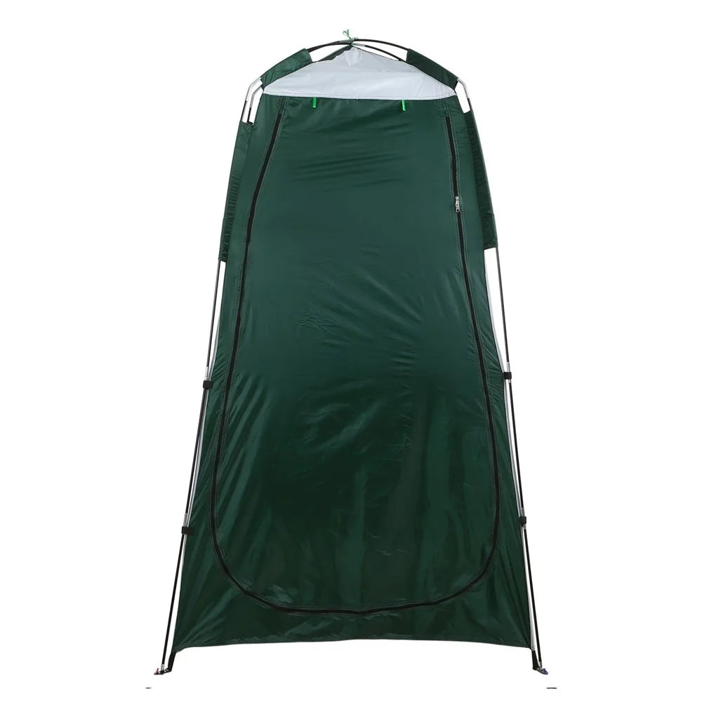 Camping Beach Shower Tent Privacy Shelter Tent Portable Outdoor Sun Rain Shelter with Window - Green/Grey - 6