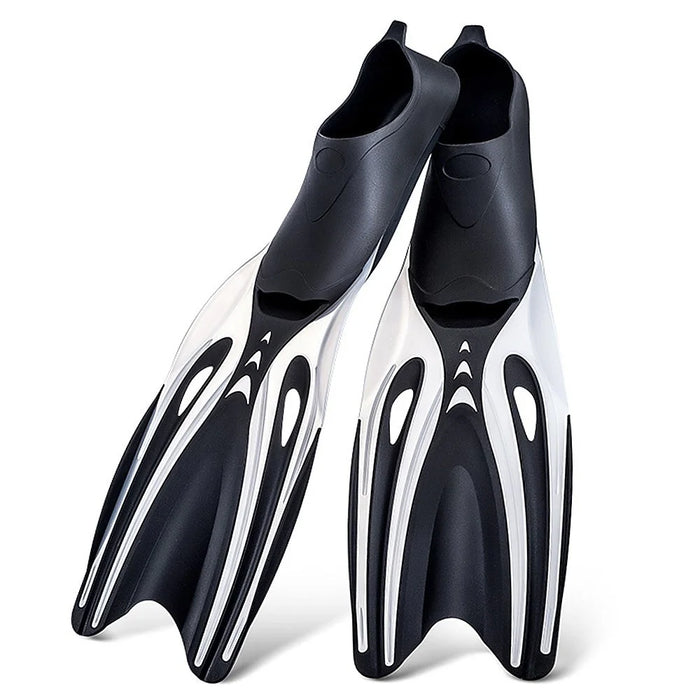Snorkeling Fins Adult Long Full Foot Pocket Flippers Lightweight Comfortable Scuba Diving Flippers Snorkeling Gear Snorkeling Equipment - Black/M - 1