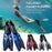 Snorkeling Fins Adult Long Full Foot Pocket Flippers Lightweight Comfortable Scuba Diving Flippers Snorkeling Gear Snorkeling Equipment - Black/M - 5