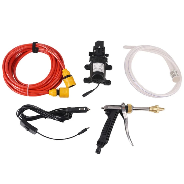 Portable Car High Pressure Washer 12V Water Pump Jet Wash Cleaner Hose Van Kit - 1