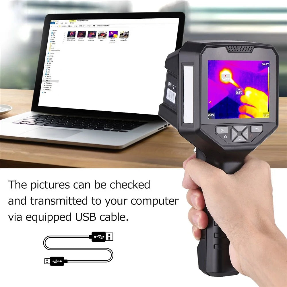 220x160 High Resolution Infrared Thermal Imager with 3.5-inch Color Digital Screen Handheld Thermal Imaging Camera Professional IR Thermal Imager Portable Infrared Thermometer - 4