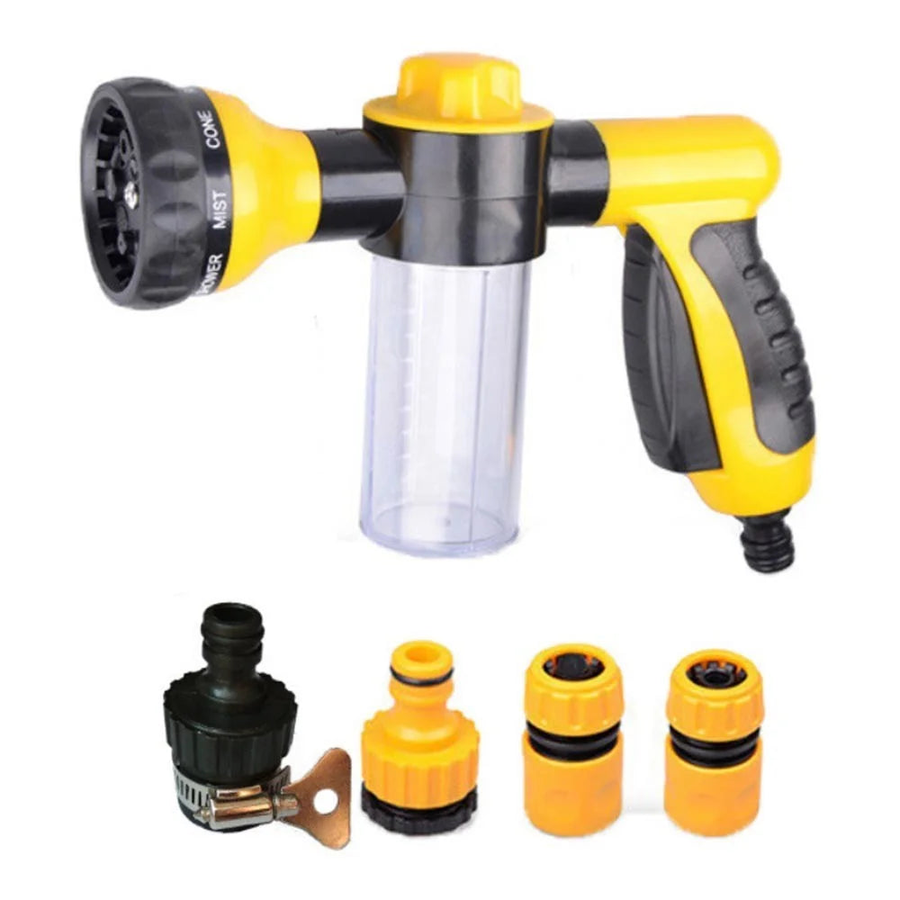 High Pressure Multifunction 8 Patterns Foam Water Sprayer with 4 Water Pipe Joints for Car Cleaning Washing - 1