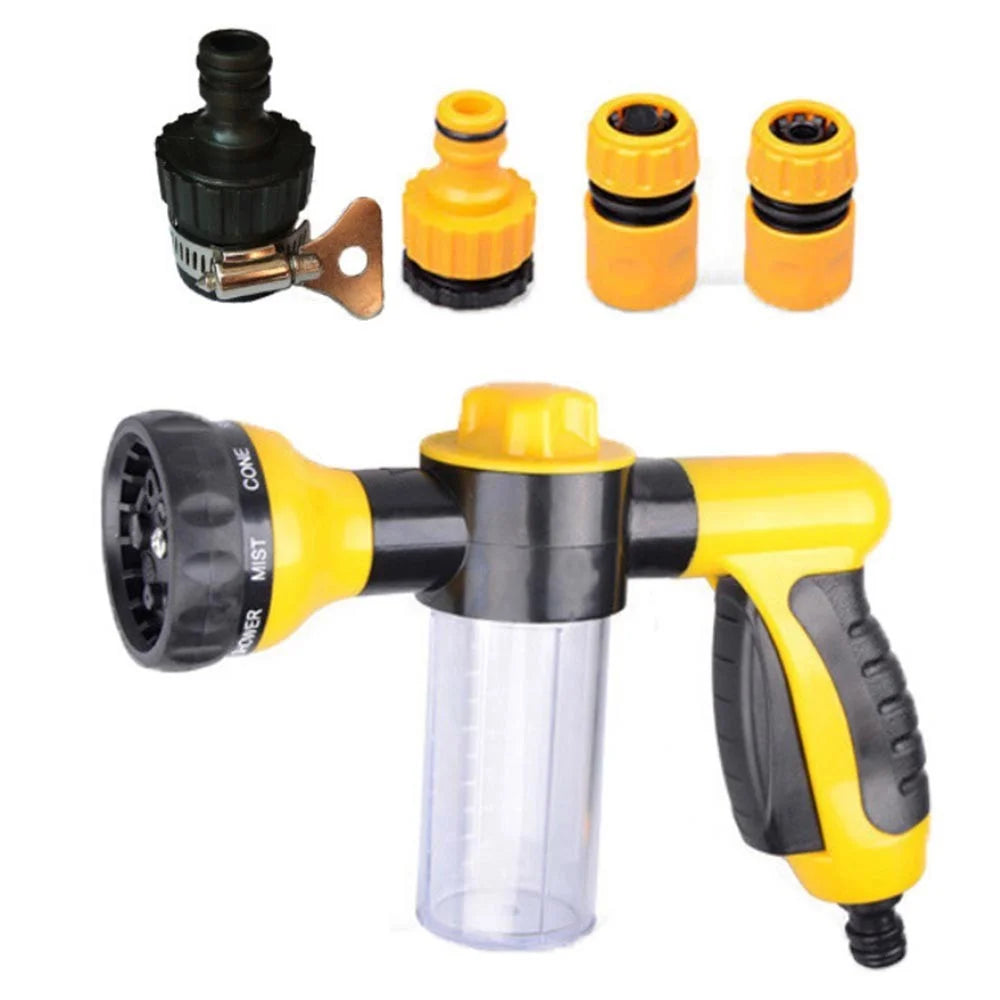 High Pressure Multifunction 8 Patterns Foam Water Sprayer with 4 Water Pipe Joints for Car Cleaning Washing - 6