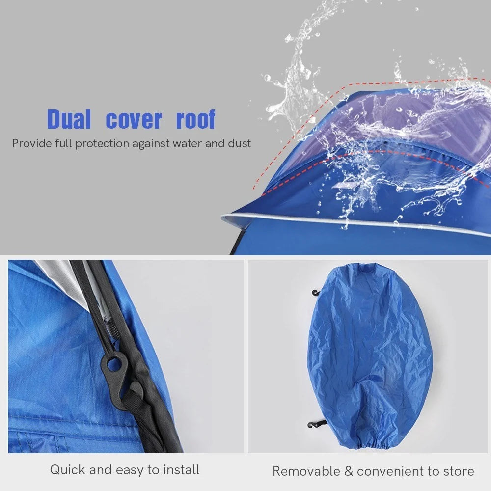 Waterproof Pop Up Tent Family Cabin Tent Outdoor Anti UV Sun Shelter for Camping Traveling Backpacking Hiking Outdoors - Size: M/Blue - 3