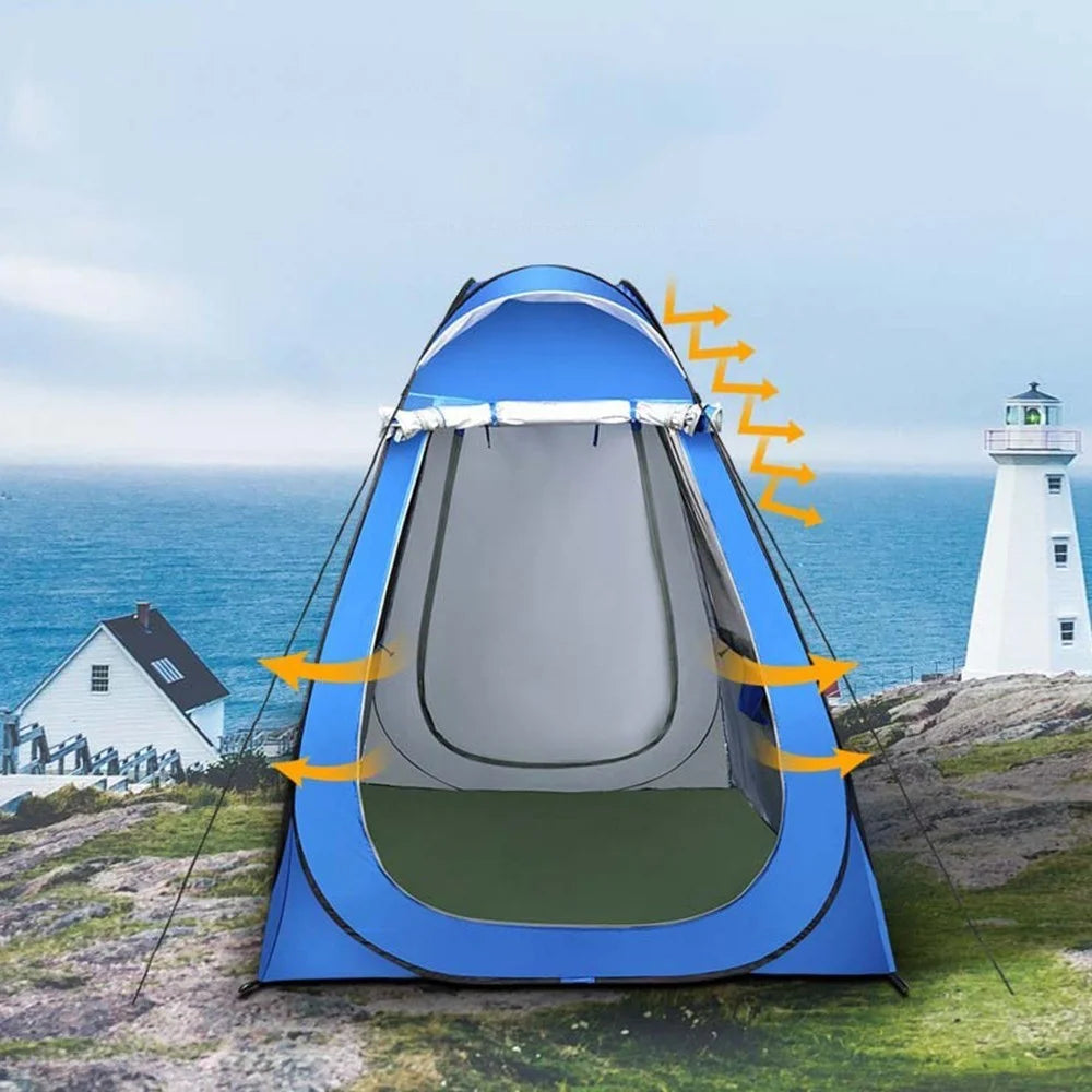 Waterproof Pop Up Tent Family Cabin Tent Outdoor Anti UV Sun Shelter for Camping Traveling Backpacking Hiking Outdoors - Size: M/Blue - 4