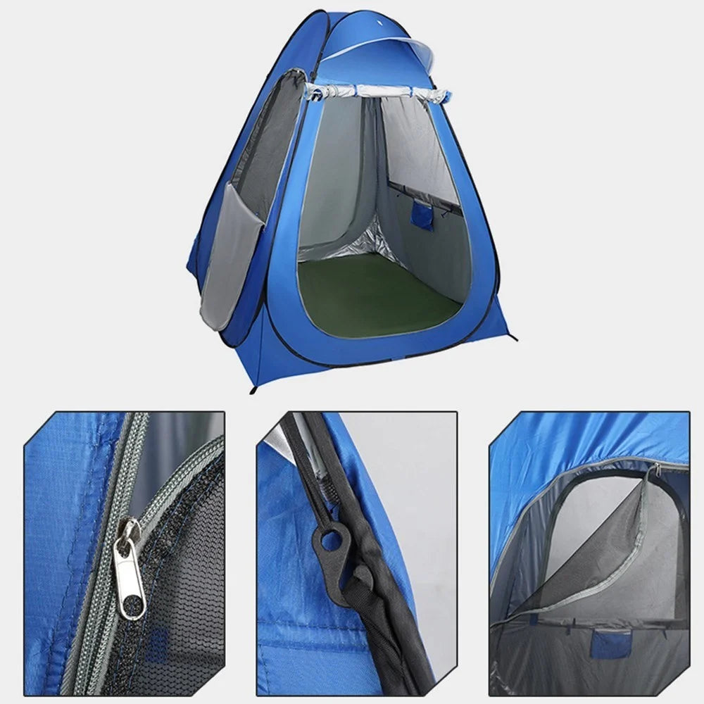 Waterproof Pop Up Tent Family Cabin Tent Outdoor Anti UV Sun Shelter for Camping Traveling Backpacking Hiking Outdoors - Size: M/Blue - 5