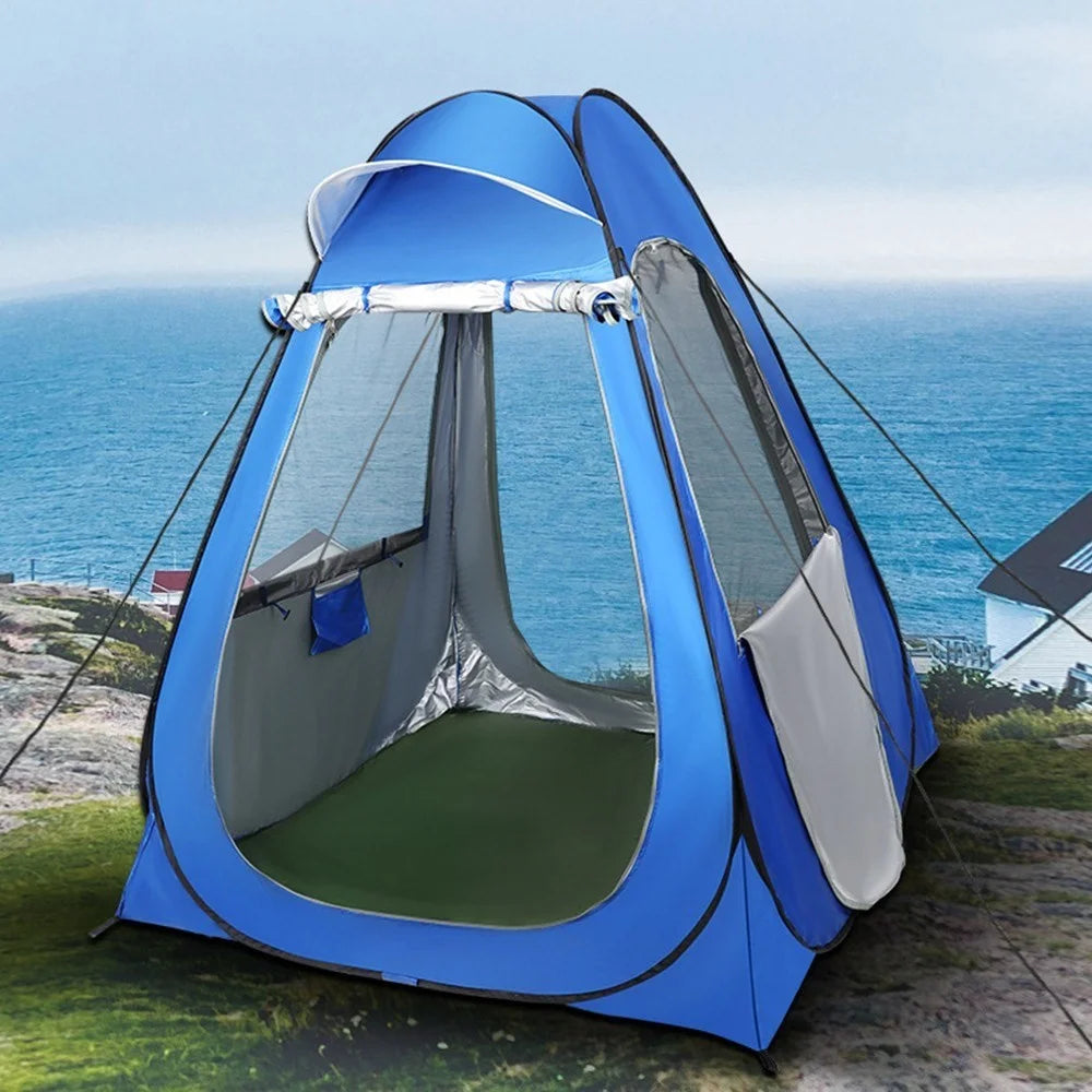 Waterproof Pop Up Tent Family Cabin Tent Outdoor Anti UV Sun Shelter for Camping Traveling Backpacking Hiking Outdoors - Size: M/Blue - 6