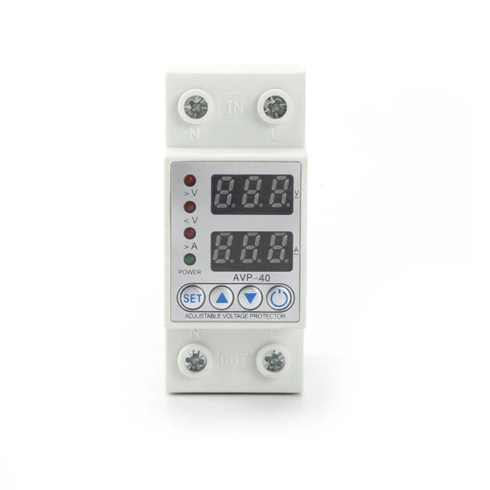 2P Multifunctional Self-resetting Dual Display Protector Circuit Earth Leakage Protector Over Under Voltage Protection Device - 40A - 5