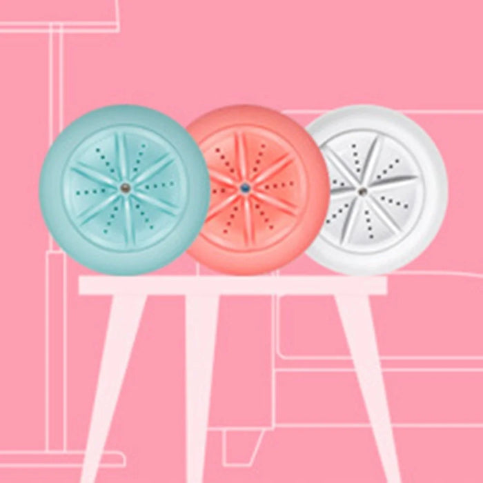 Portable Washing Machine Laundry Barrel Washer Underwear Socks Washer Mini Personal Rotating Ultrasonic Turbine Washer - White - 5