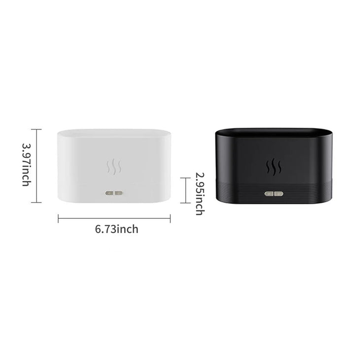 Simulation Flame Mist Humidifier Essential Oil Diffuser USB Plug-in 2 Brightness Night Light Quiet Cool Desktop Air Freshener Fake Fire Mist Maker - Black - 3