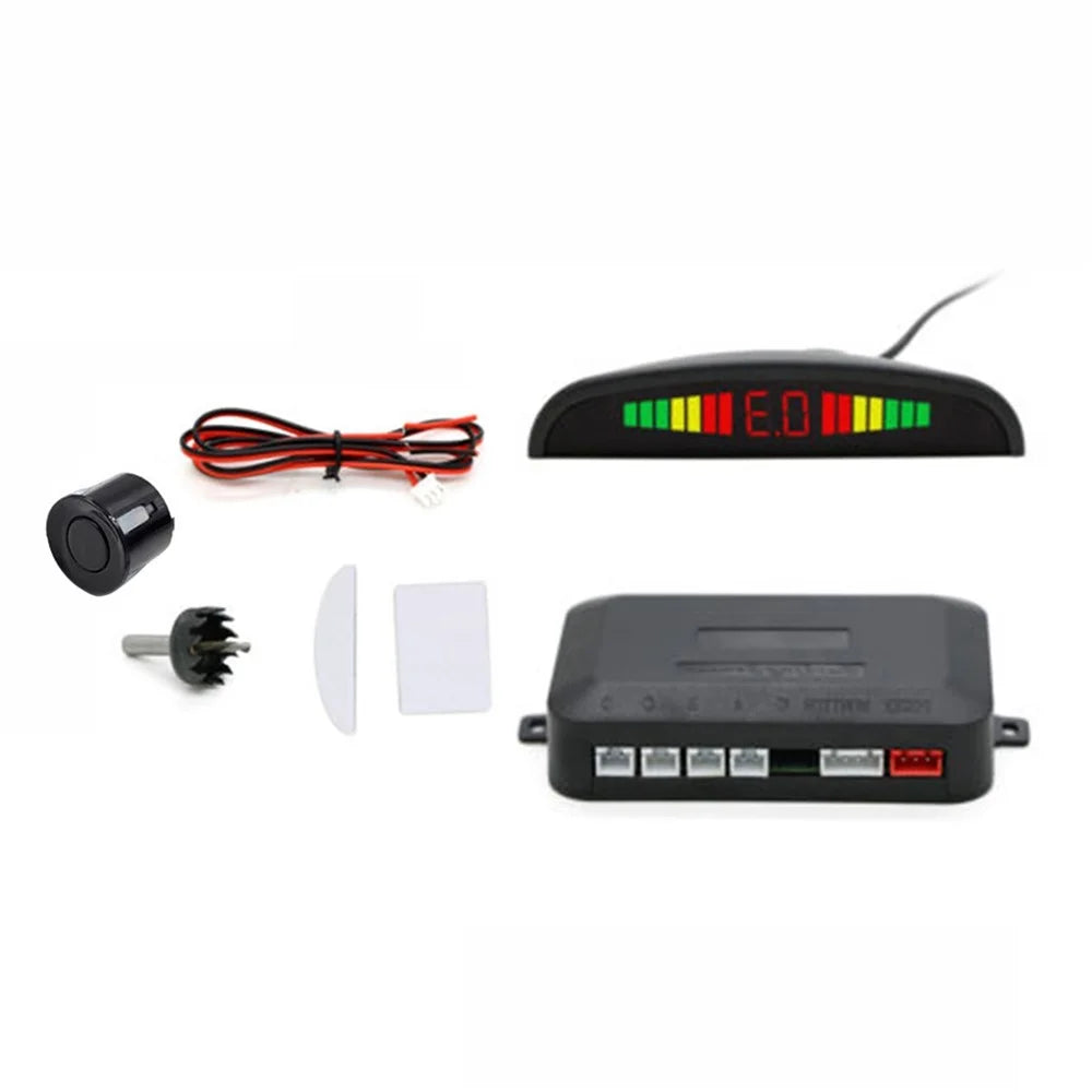 Digital Display Car Sensor Backup Reverse Rear View Radar Alarm Safety System Kit - Black - 1