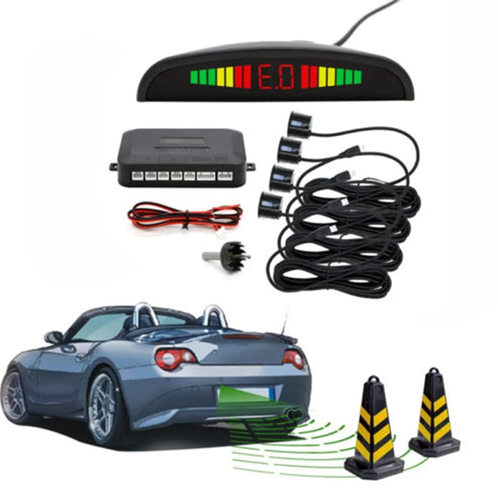 Digital Display Car Sensor Backup Reverse Rear View Radar Alarm Safety System Kit - Black - 5