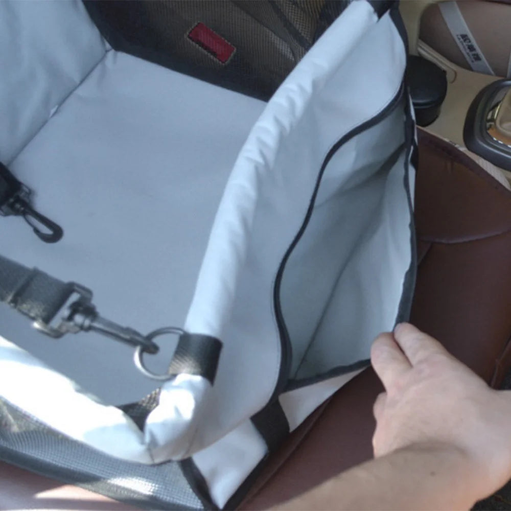New Folding Pet Dog Cat Car Seat Safe Travel Carrier Kennel Puppy Handbag - Grey - 3