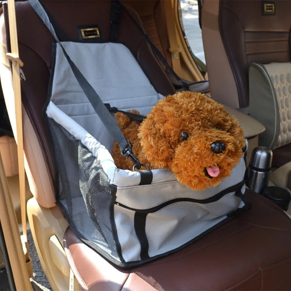 New Folding Pet Dog Cat Car Seat Safe Travel Carrier Kennel Puppy Handbag - Grey - 4